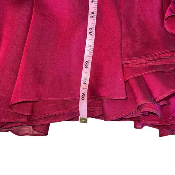 Sherri Hill Beaded Halter Back Fit & Flare Burgundy Ball Gown – Size 18 - Picture 12 of 13